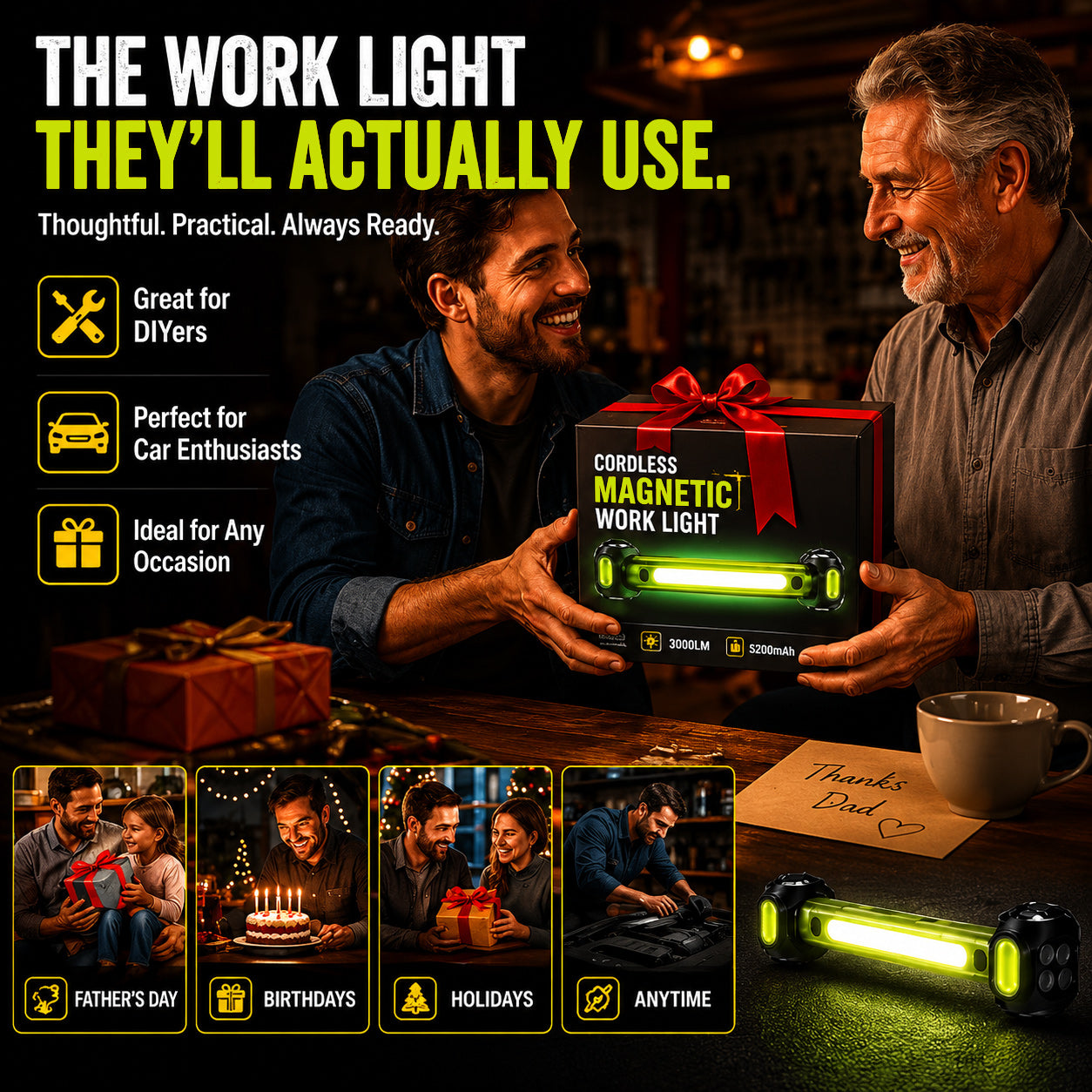 🎁Father's Day Hot Sale 49% OFF🔥🔦Multifunctional magnetic rechargeable work light
