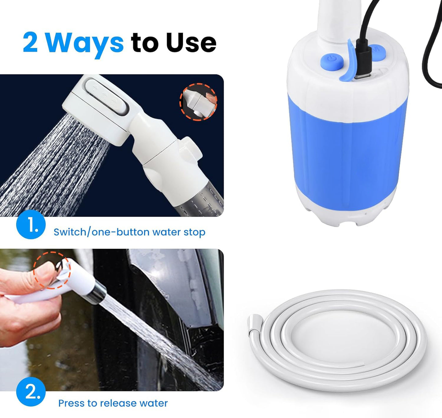 🚿 Stay Fresh Outdoors 49% OFF✨ Portable Camping Shower with Adjustable Flow