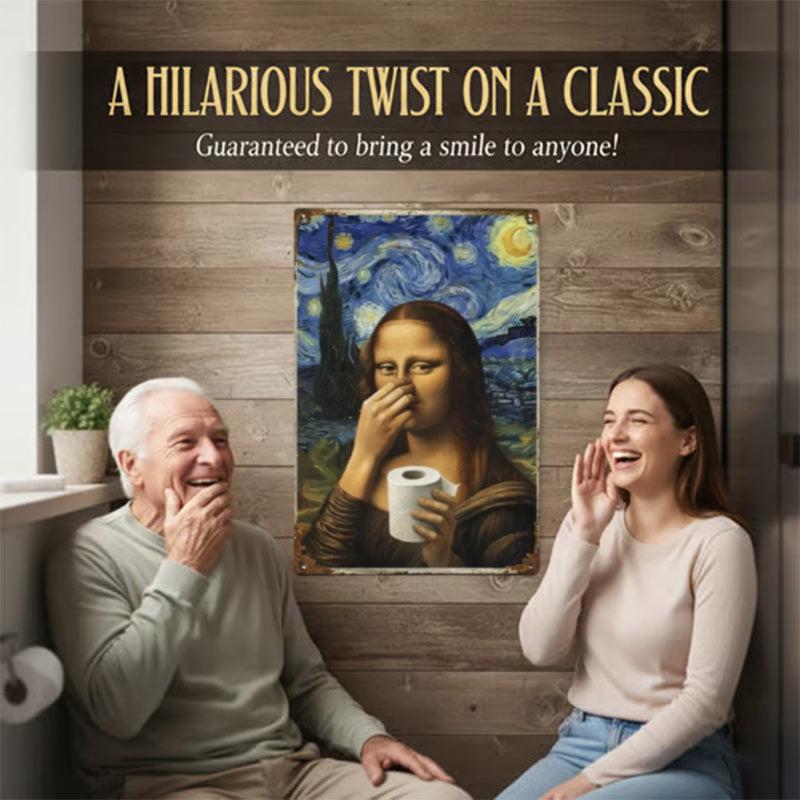 🚽 Renaissance Lady Holding Nose Bathroom Canvas Art