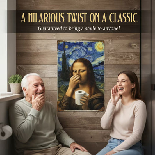 🚽 Renaissance Lady Holding Nose Bathroom Canvas Art