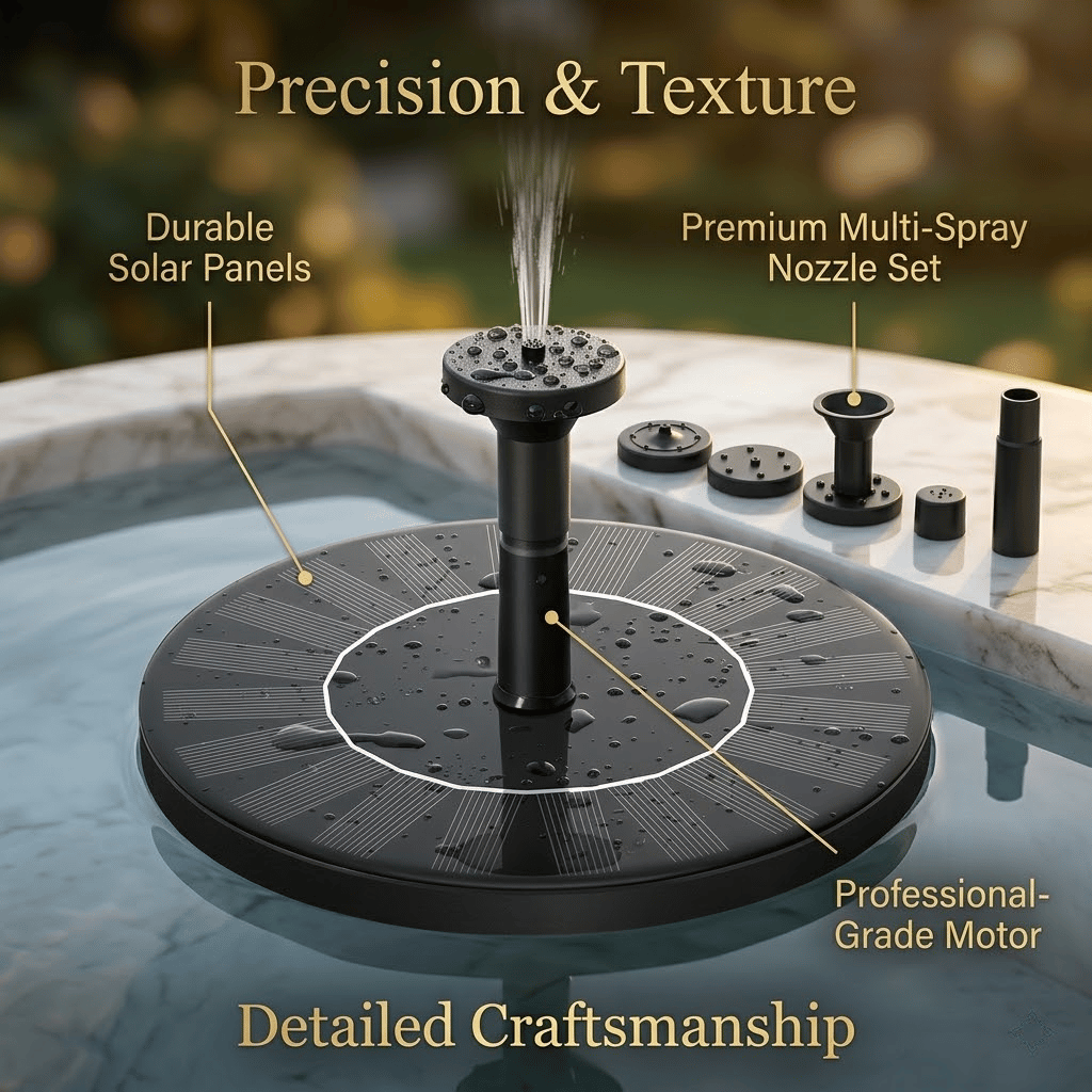 Hot Sale🔥⛲ Solar Fountain, Solar Powered Bird Bath Fountain Pump(Buy 2 Free Shipping)