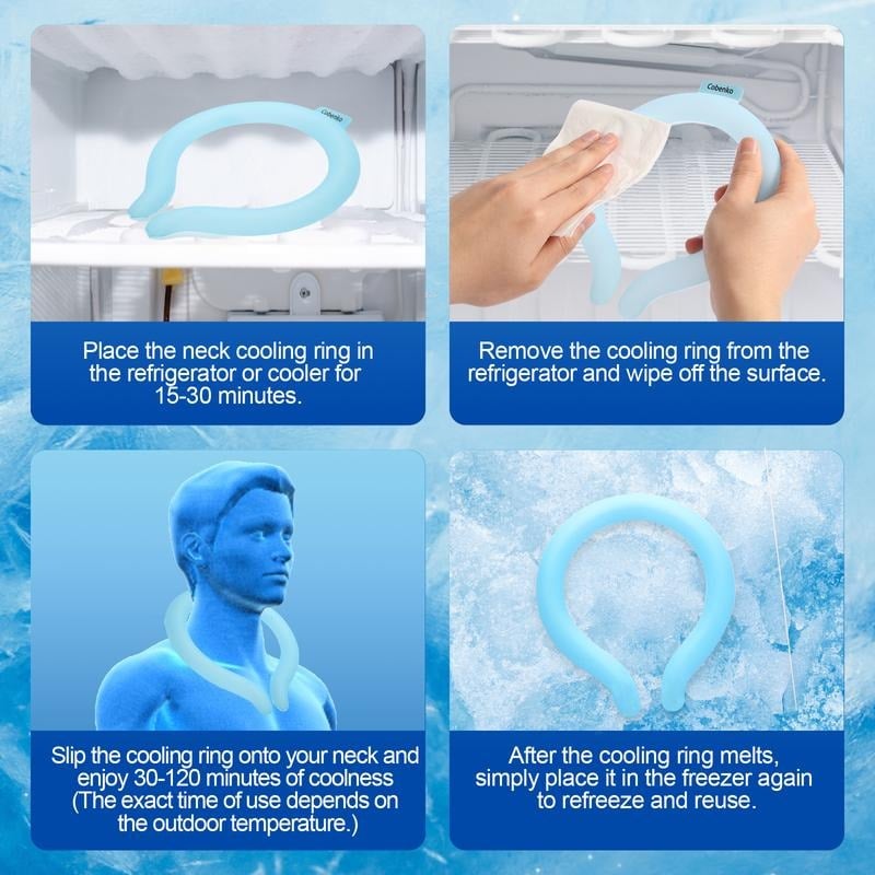🧊Summer hot sale 49% OFF🧊Neck Cooling Tube with Insulated Bag, Reusable Ice Ring Cooler Wearable Body Cooling Products