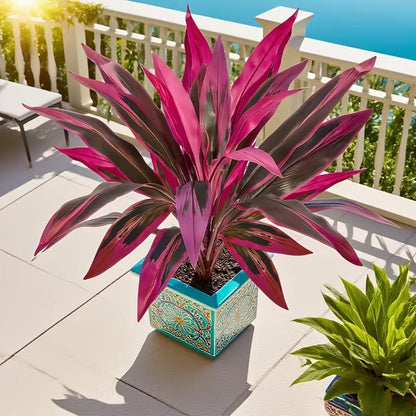 🌸 Realistic Artificial Boston Fern & Dragon's Blood Tree Plants