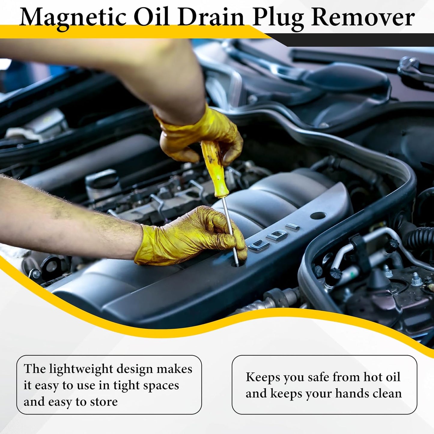 🔧 14-Inch Magnetic Oil Drain Plug Remover Tool