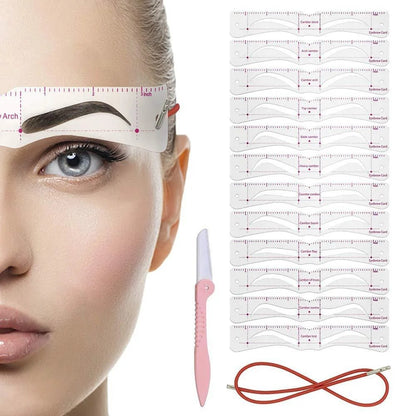 💖Eyebrow Stencil Kit for Women✨12 Reusable Styles with Head Strap & Razor