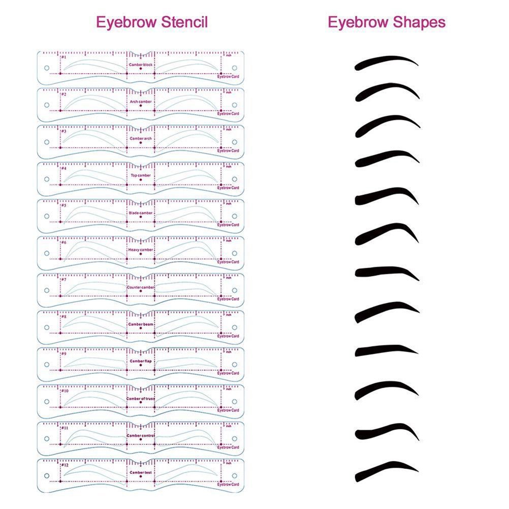 💖Eyebrow Stencil Kit for Women✨12 Reusable Styles with Head Strap & Razor