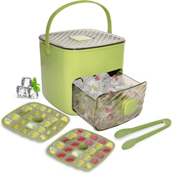 🔥LAST DAY 50% OFF - 🧊Portable Ice Maker with Lid and Storage Box (✨Includes Ice Tongs)