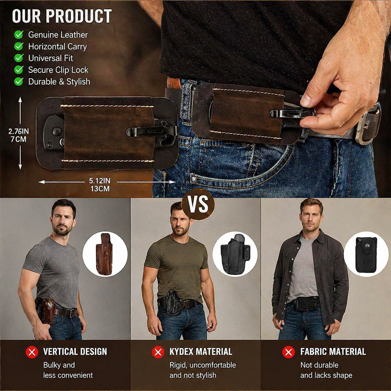 🔥The Ultimate Gift for Men🎁Leather Knife Sheath for Belt