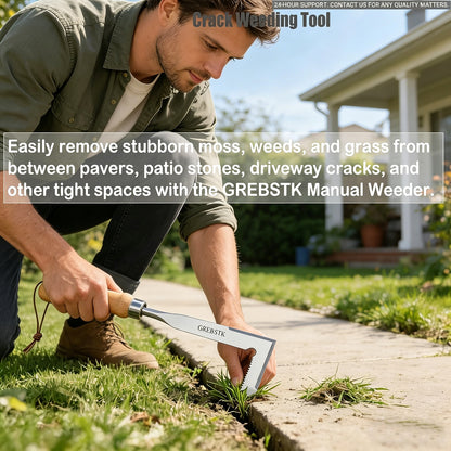 🌱 L-Shaped Stainless Steel Crevice Weeding Tool