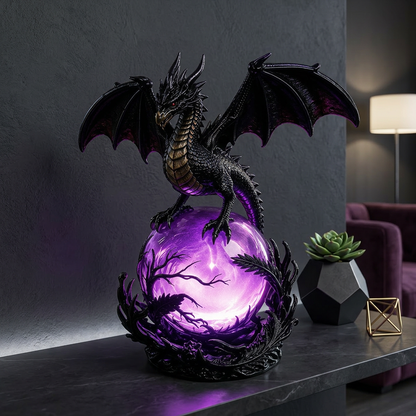 🎁 FREE SHIPPING 🔮Gothic Dragon LED Crystal Ball Lamp for Dark Aesthetic Decor