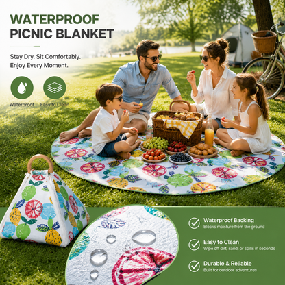 🔥 Foldable Waterproof Picnic Blanket with Carry Handle