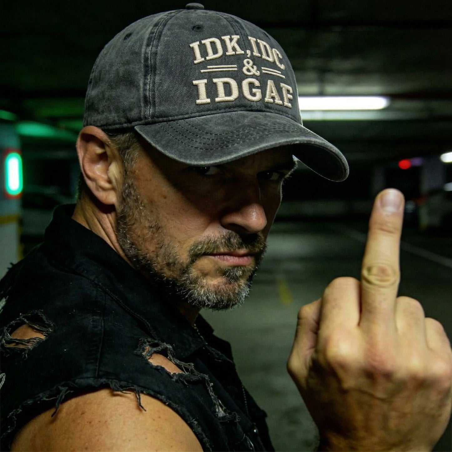 IDK, IDC, IDGAF 😮‍💨Adjustable Vintage Washed Baseball Cap | Your No-Fuss Daily Staple, Perfect Gift For Dad & Husband🎁