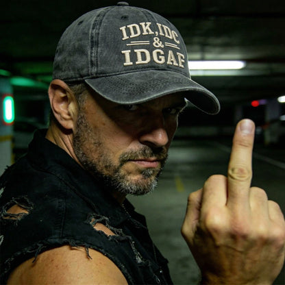 IDK, IDC, IDGAF 😮‍💨Adjustable Vintage Washed Baseball Cap | Your No-Fuss Daily Staple, Perfect Gift For Dad & Husband🎁