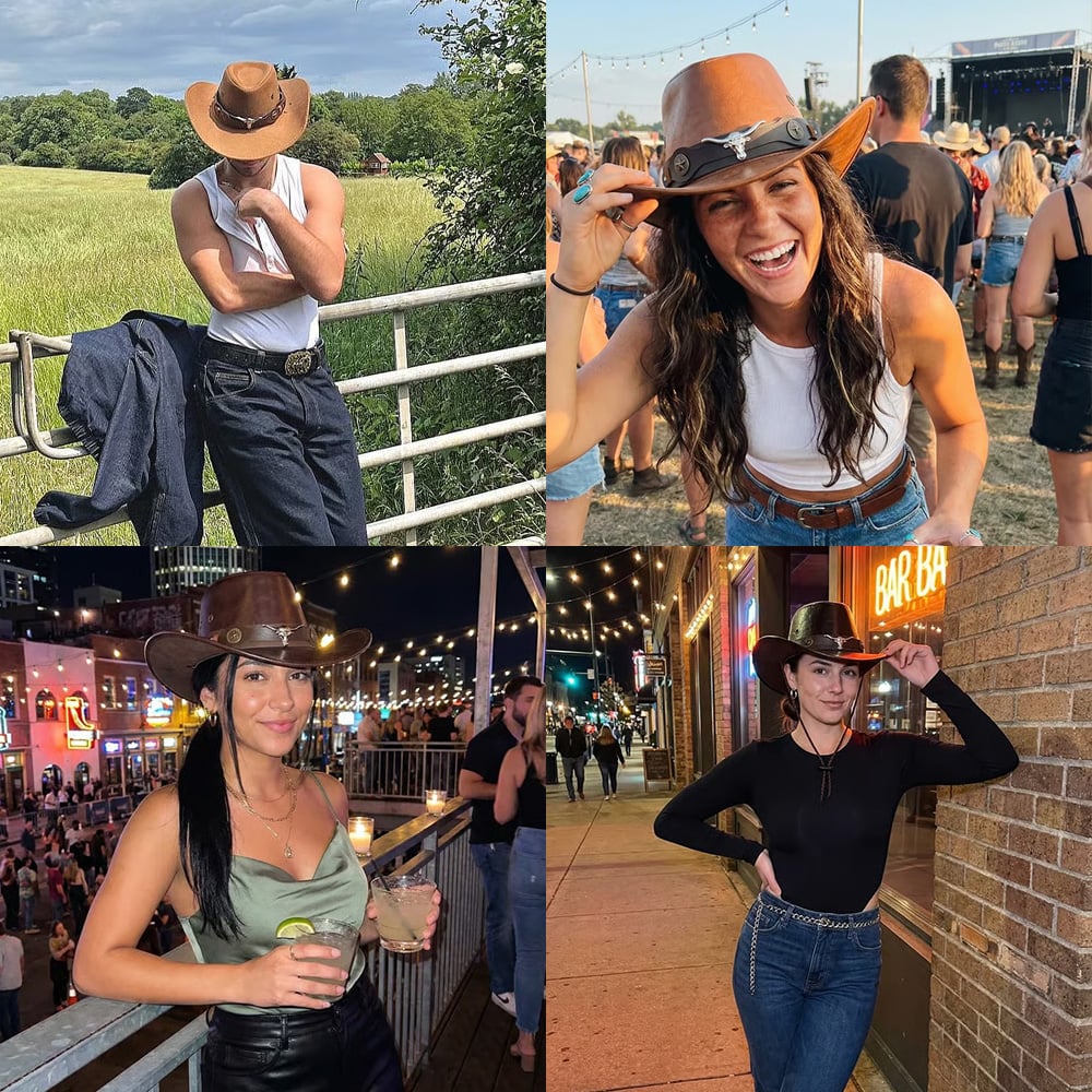 🔥Last Day 60% OFF🤠Daisy’s Premium Handcrafted Leather Cattleman Hat – Authentic Western Outback Style 🤠🌵