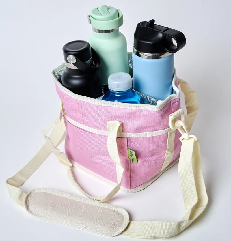 ☕Reusable Drink Carrier with Handle – Tip-Resistant 4 Cup Carrier with Shoulder Strap