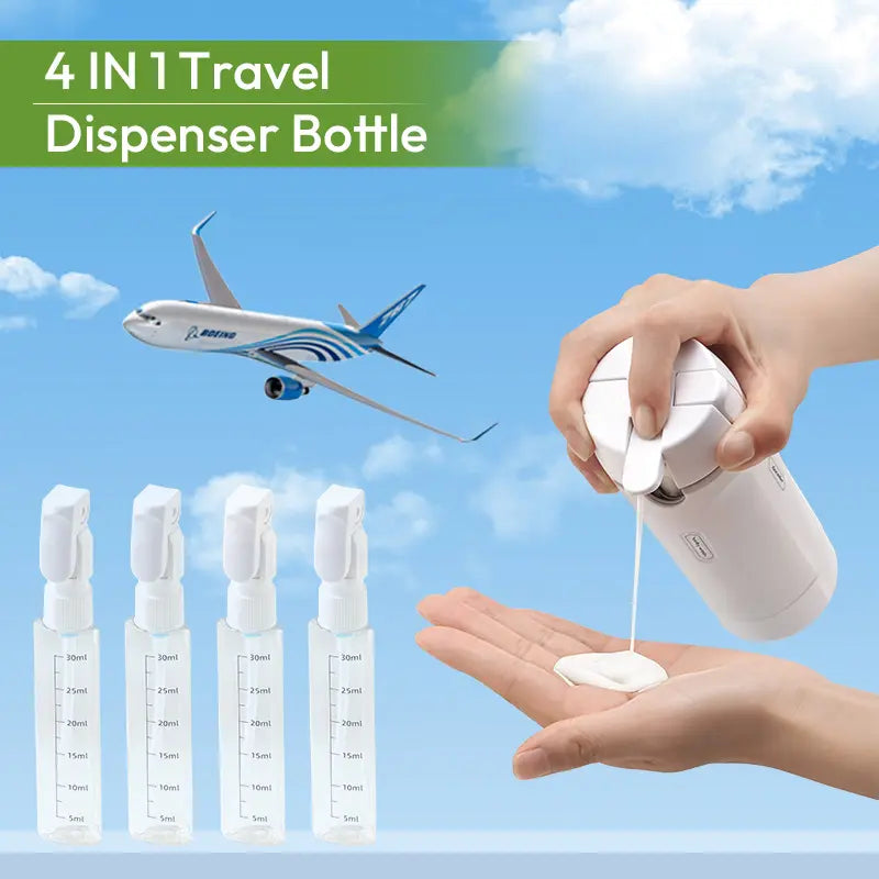 ✈️🧴The Ultimate 4-in-1 Travel Companion: Your Entire Vanity in One Bottle