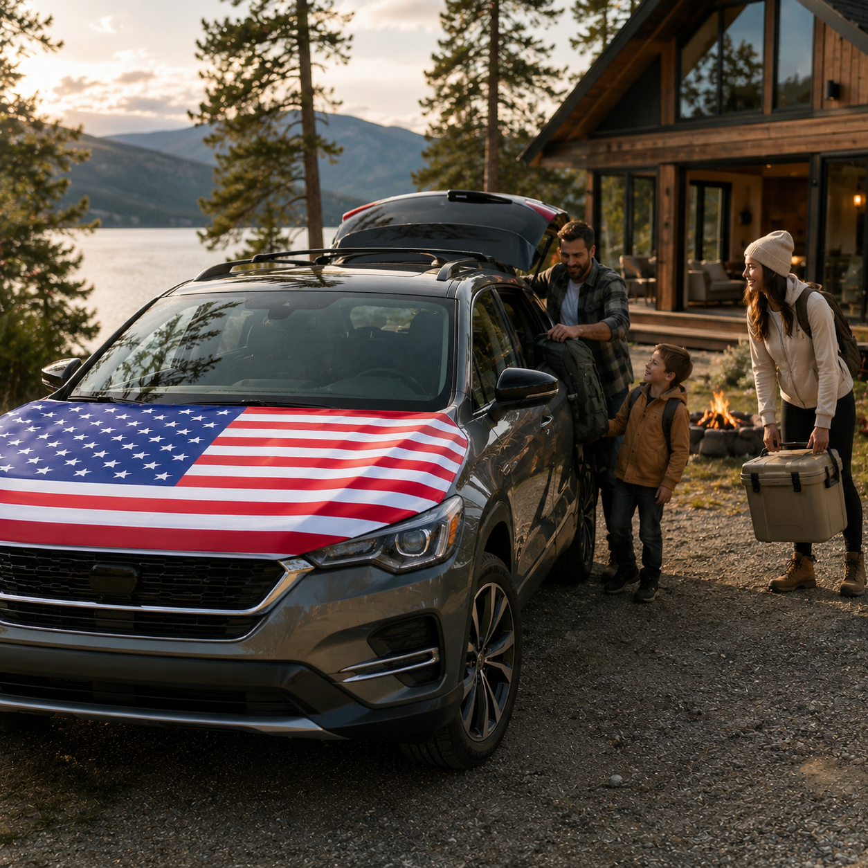 Sale: 49% OFF-American Flag Car Hood Cover Universal Size