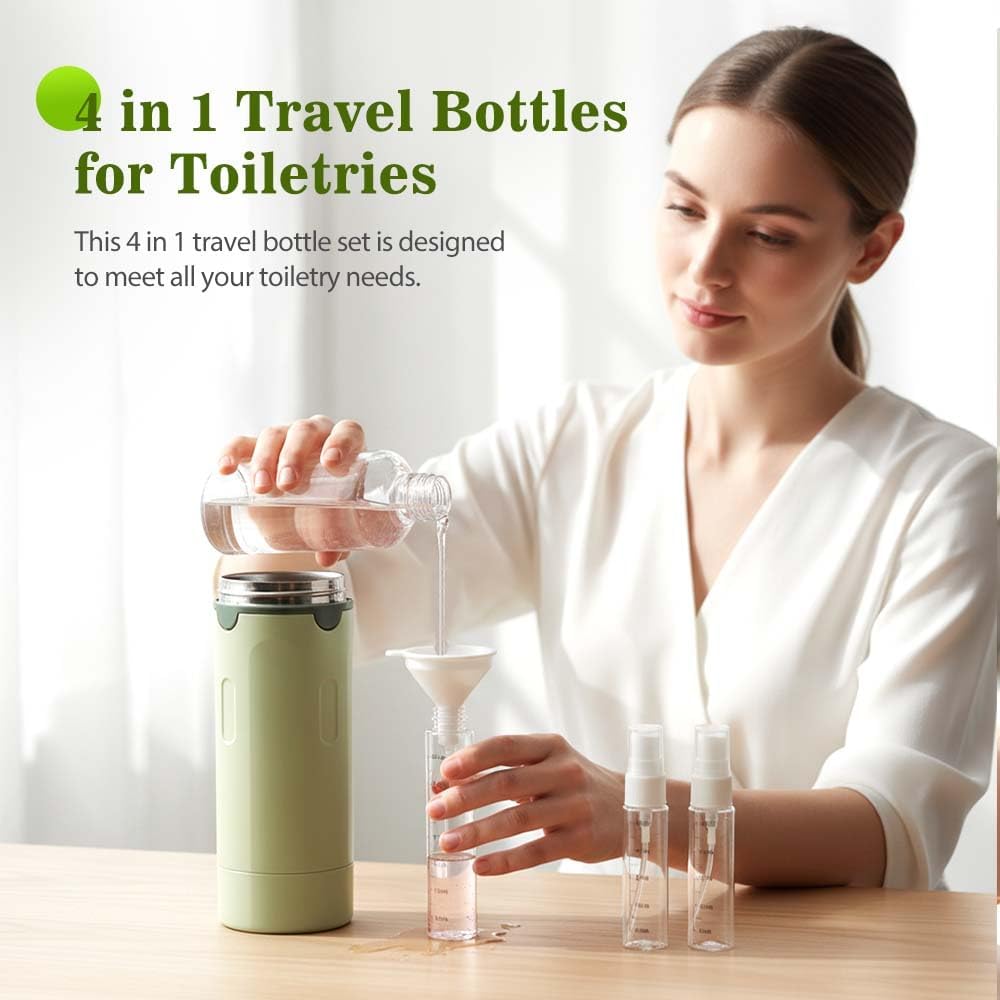 ✈️🧴The Ultimate 4-in-1 Travel Companion: Your Entire Vanity in One Bottle