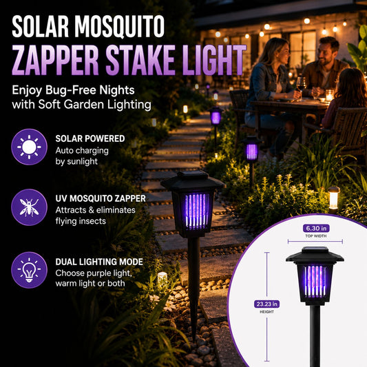 ⚡Summer Hot Sale 49% OFF🔥Solar Mosquito Zapper Light – Outdoor Garden Stake Lamp