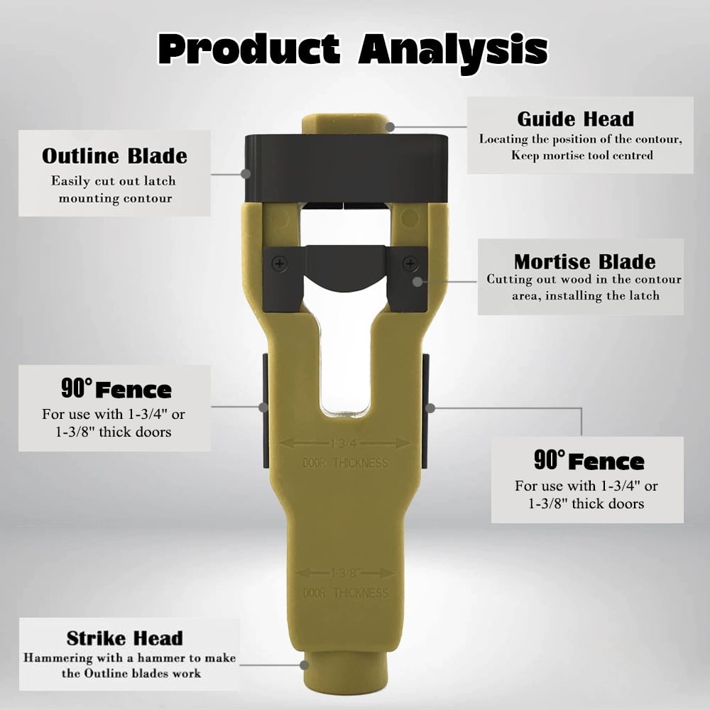 🔥BUY 2 FREE SHIPPING 🛠️Door Latch Mortise Tool For Use With 1-3/4" or 1-3/8" Thick Door