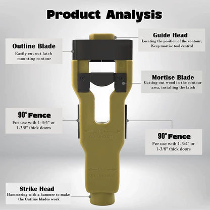 🔥BUY 2 FREE SHIPPING 🛠️Door Latch Mortise Tool For Use With 1-3/4" or 1-3/8" Thick Door