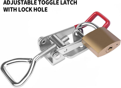 🔒 3 Sizes Heavy-Duty Adjustable Toggle Latch Clamps | Rustproof Pull Latches With Lock Hole