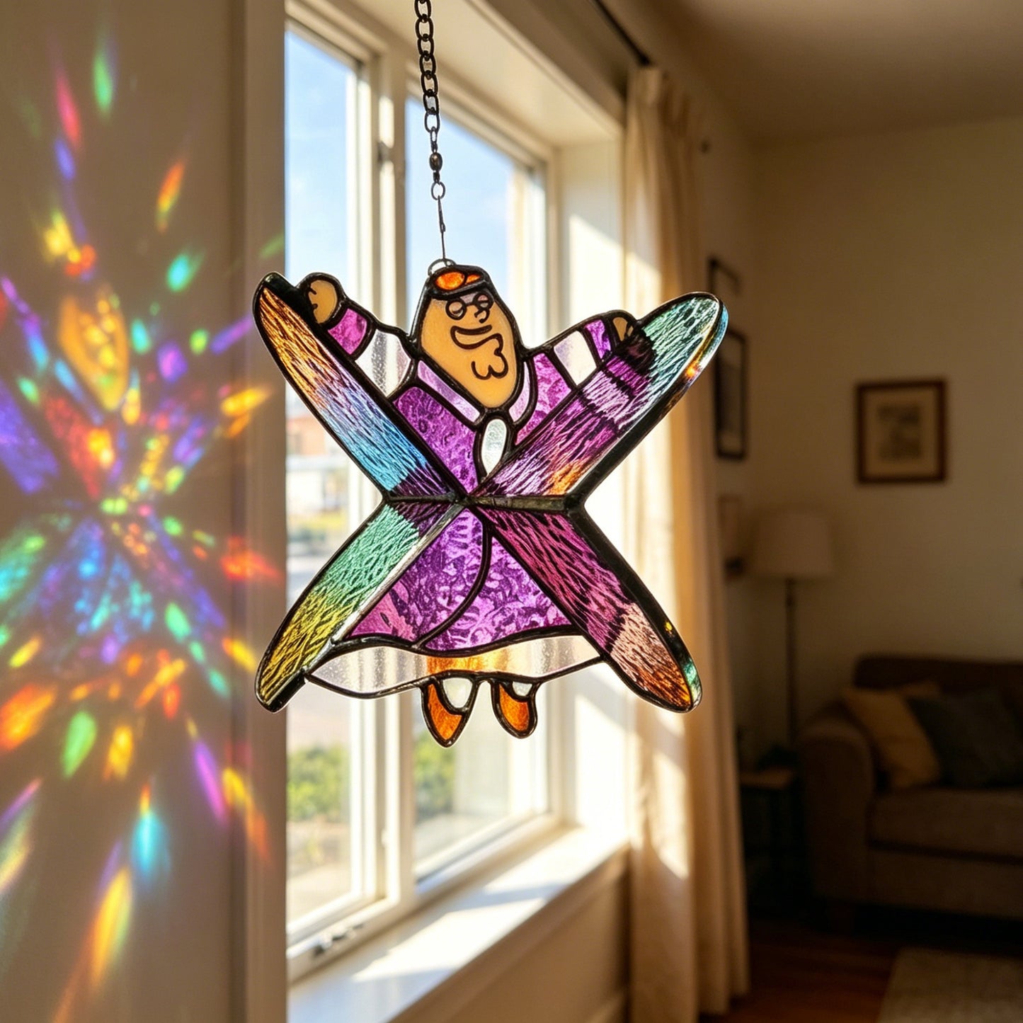 ✨Peter Griffin Star Stained Glass Suncatcher