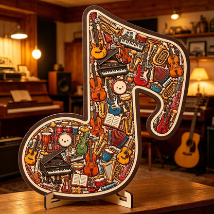 🔥🎶Musical Note Instrument Jigsaw Puzzle Ornament