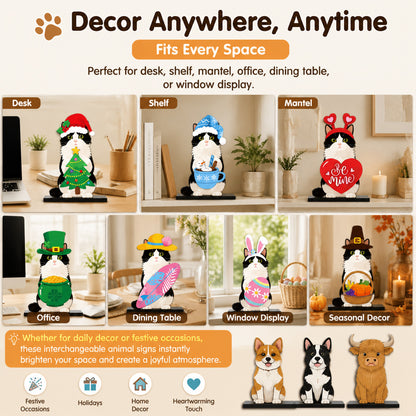 ✨Cute Animal-Themed Wooden Desktop Ornaments 🐱🐶