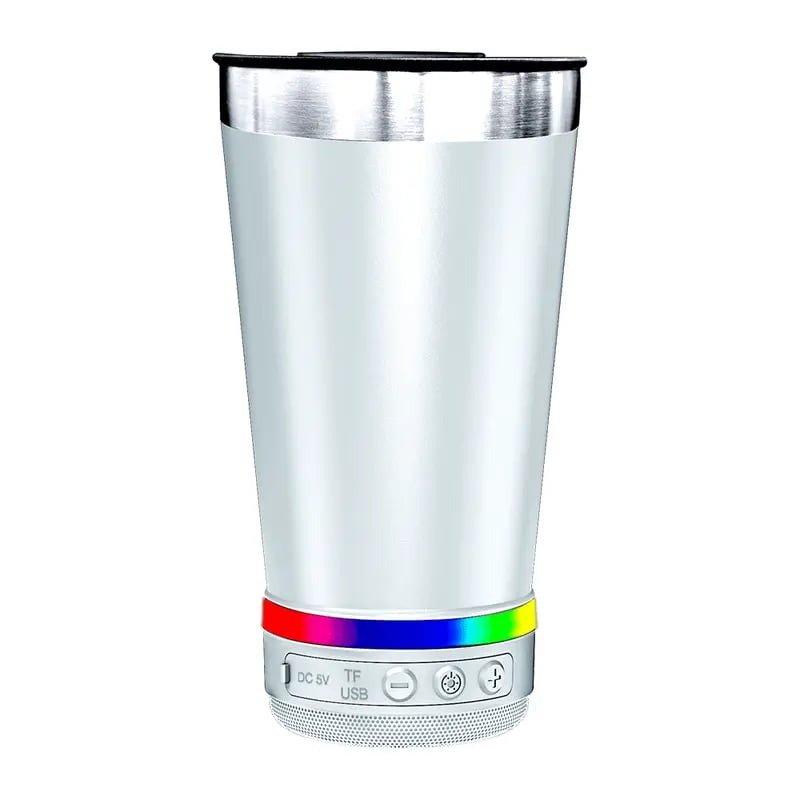 🎧 Bluetooth Speaker Tumbler – 16oz Double-Wall Stainless Steel with LED Glow