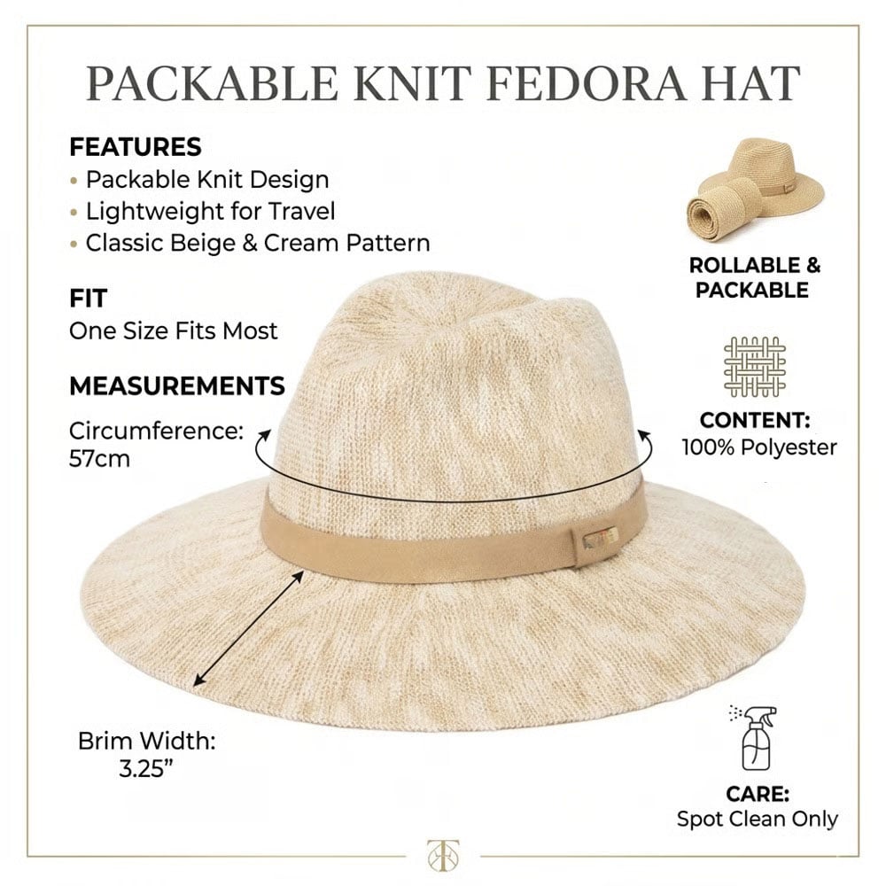 🔥2026 Spring Special Offer 50% OFF👒 Packable Knit Fedora Hat