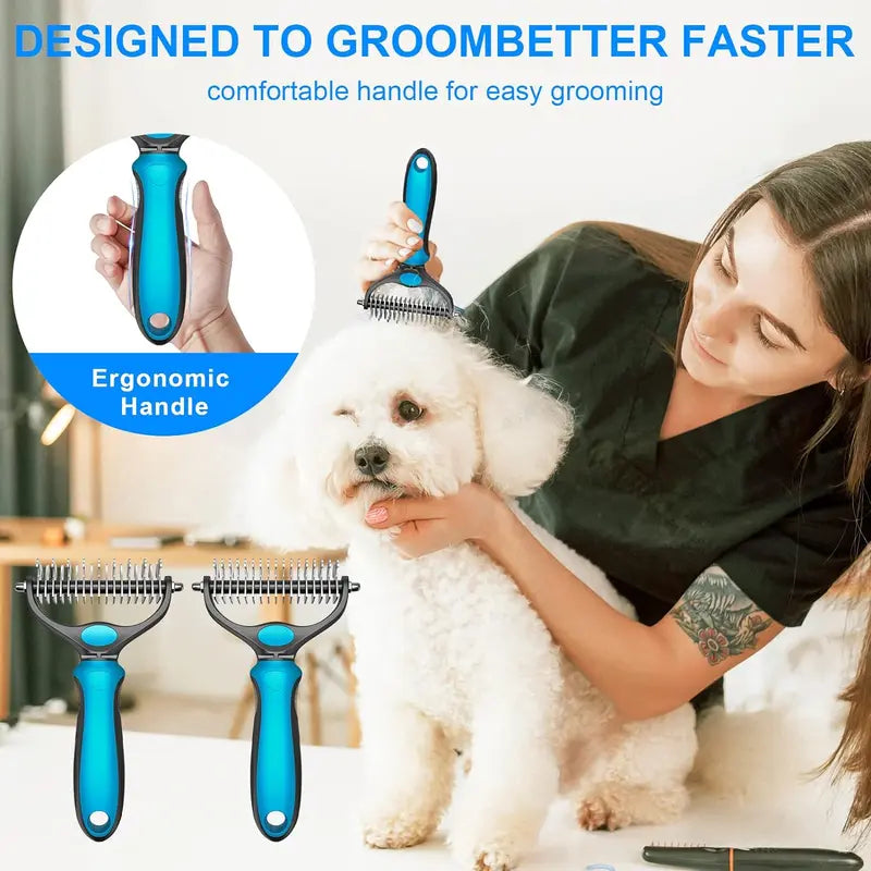 🐾 FLASH SALE: 50% OFF! ✨🐶 Double-Sided Deshedding Pet Brush🐶