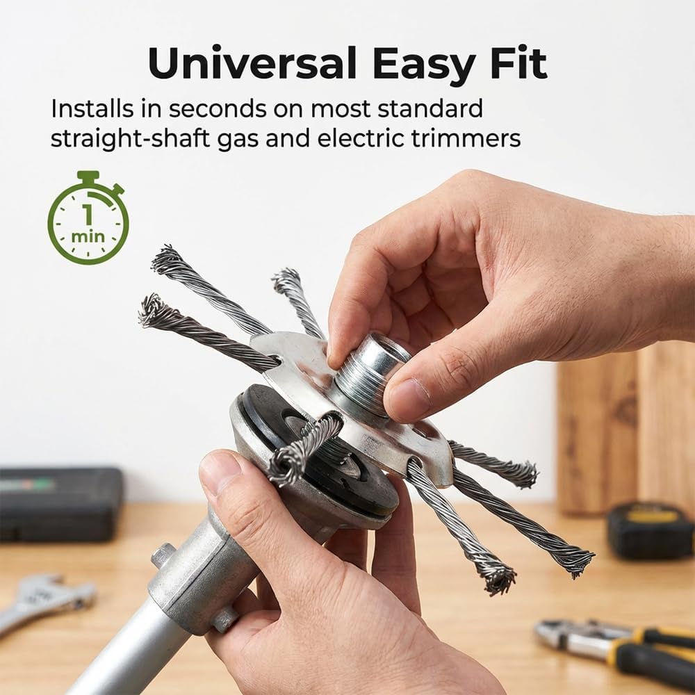 🔥BUY 2 GET 1 FREE👨‍🌾6 inch Steel Wire Brush Cutter Trimmer Head