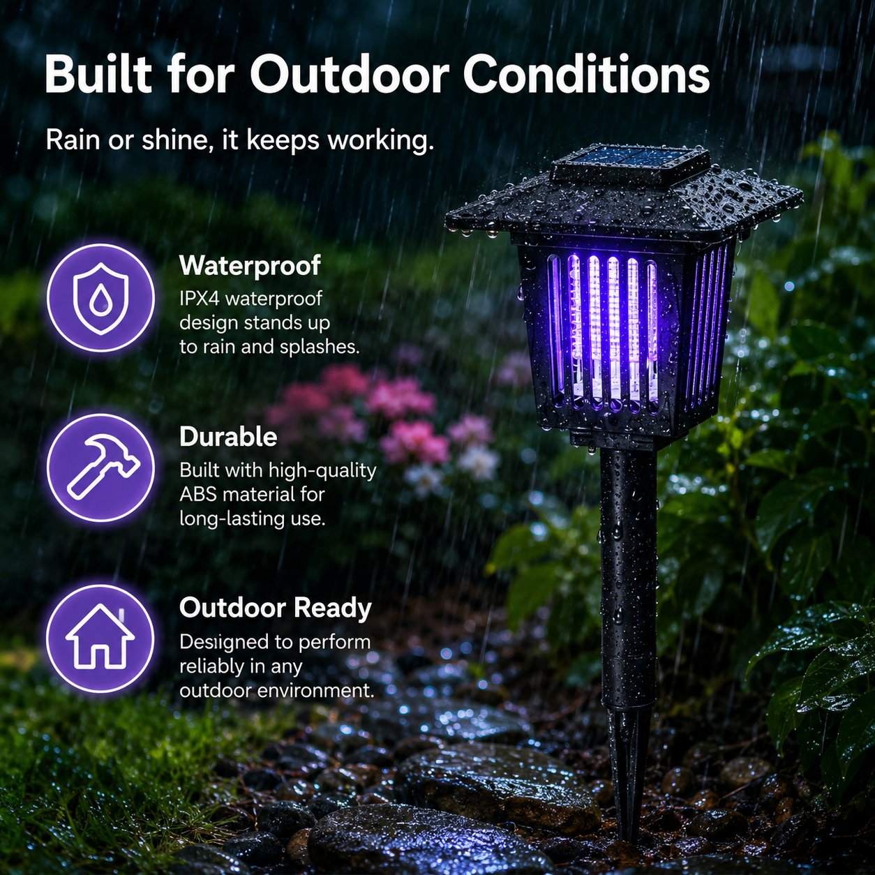 ⚡Summer Hot Sale 49% OFF🔥Solar Mosquito Zapper Light – Outdoor Garden Stake Lamp
