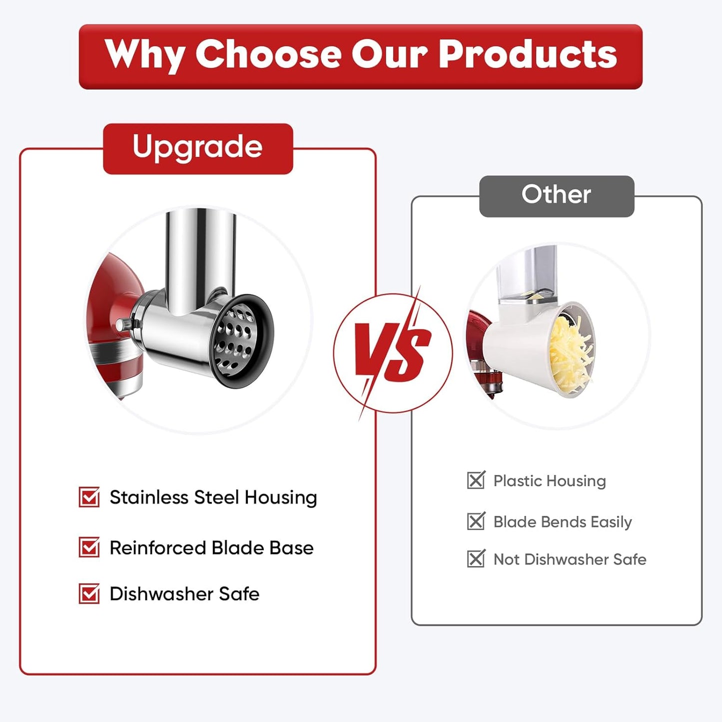⚡🍴Stainless Steel Slicer Shredder Attachment for KitchenAid Stand Mixer