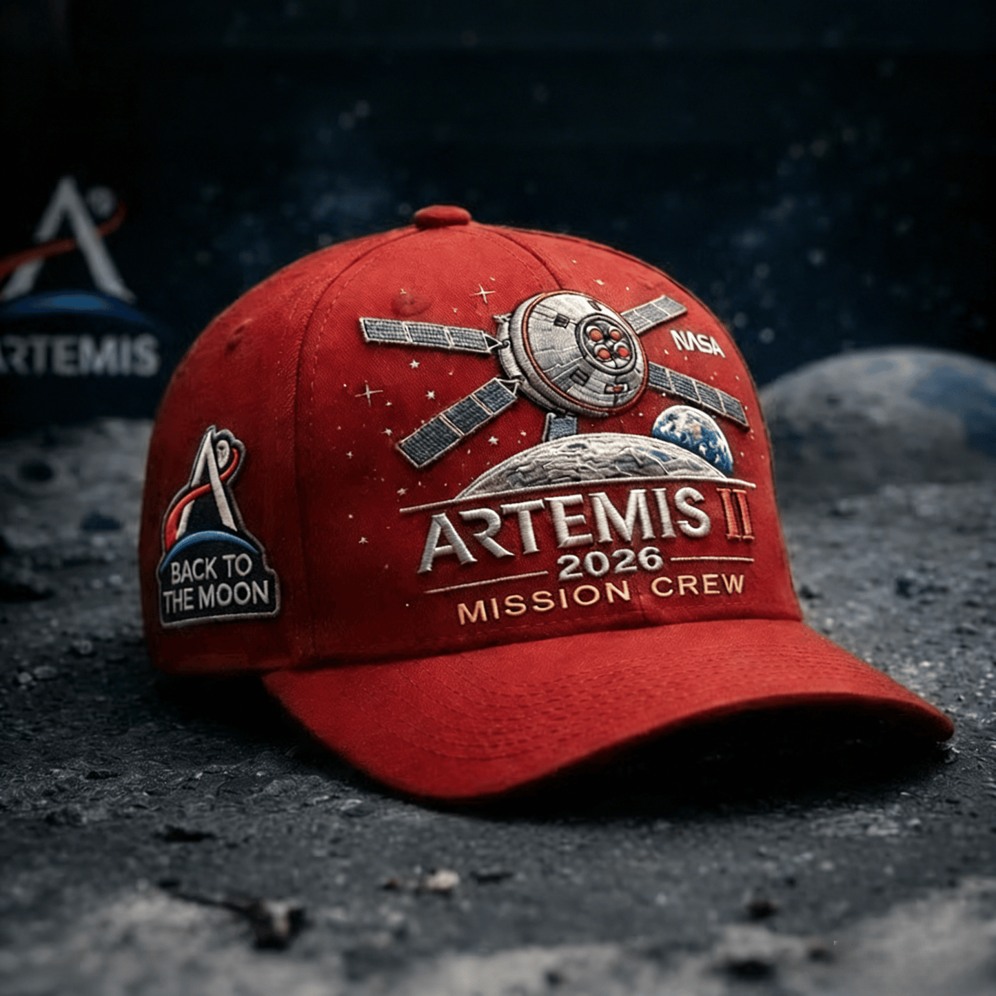 ✨High-end craftsmanship in hand embroidery-🌕Artemis II Lunar Mission Commemorative Cap