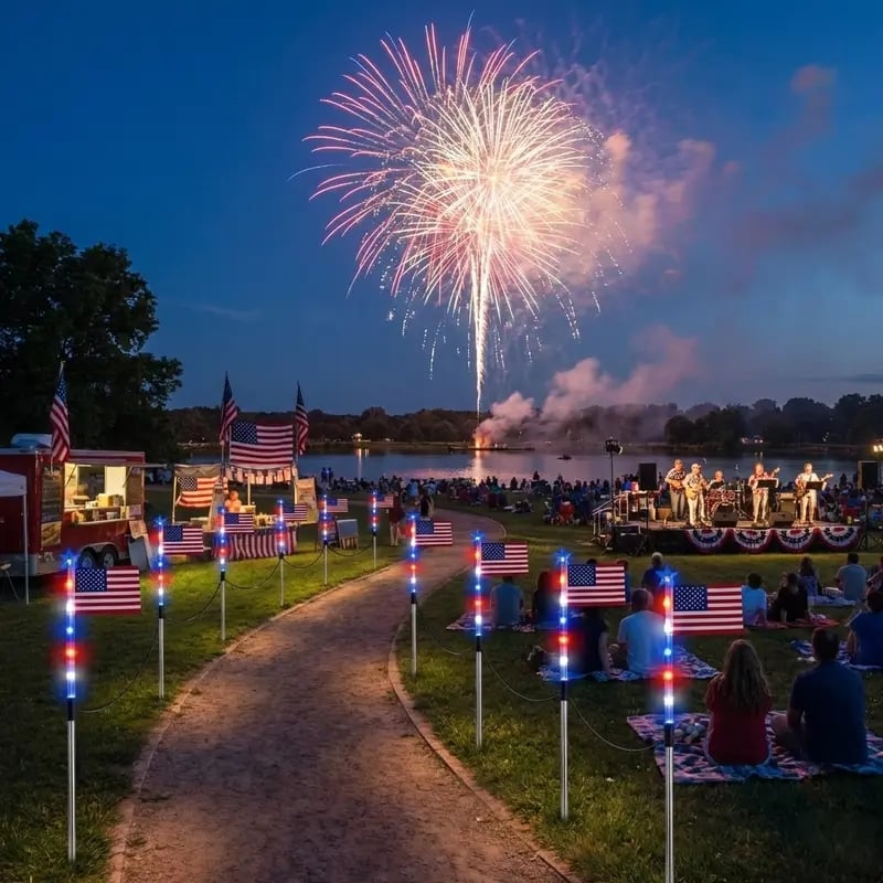 🇺🇸✨8 Solar American Flag Pathway Lights for 250th Independence Celebration