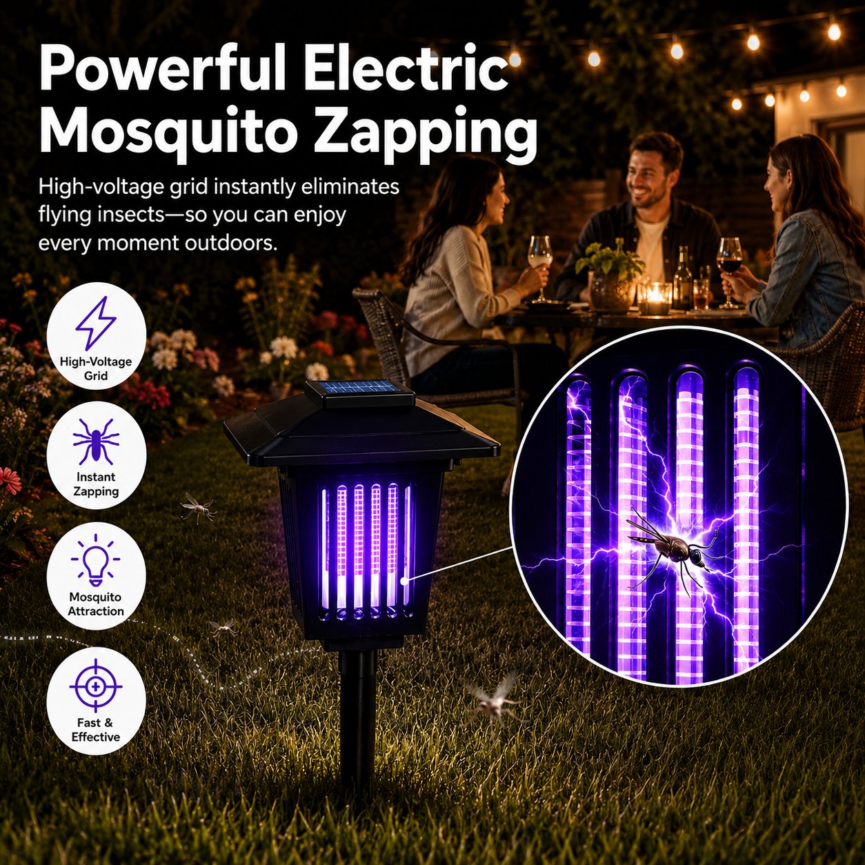 ⚡Summer Hot Sale 49% OFF🔥Solar Mosquito Zapper Light – Outdoor Garden Stake Lamp