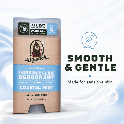 🔥LAST DAY 49% OFF - 🌊 Dr. Squatch Coastal Mist Deodorant 2-Pack | Aluminum-Free, No Stains + Free Hidden Flask! ✨