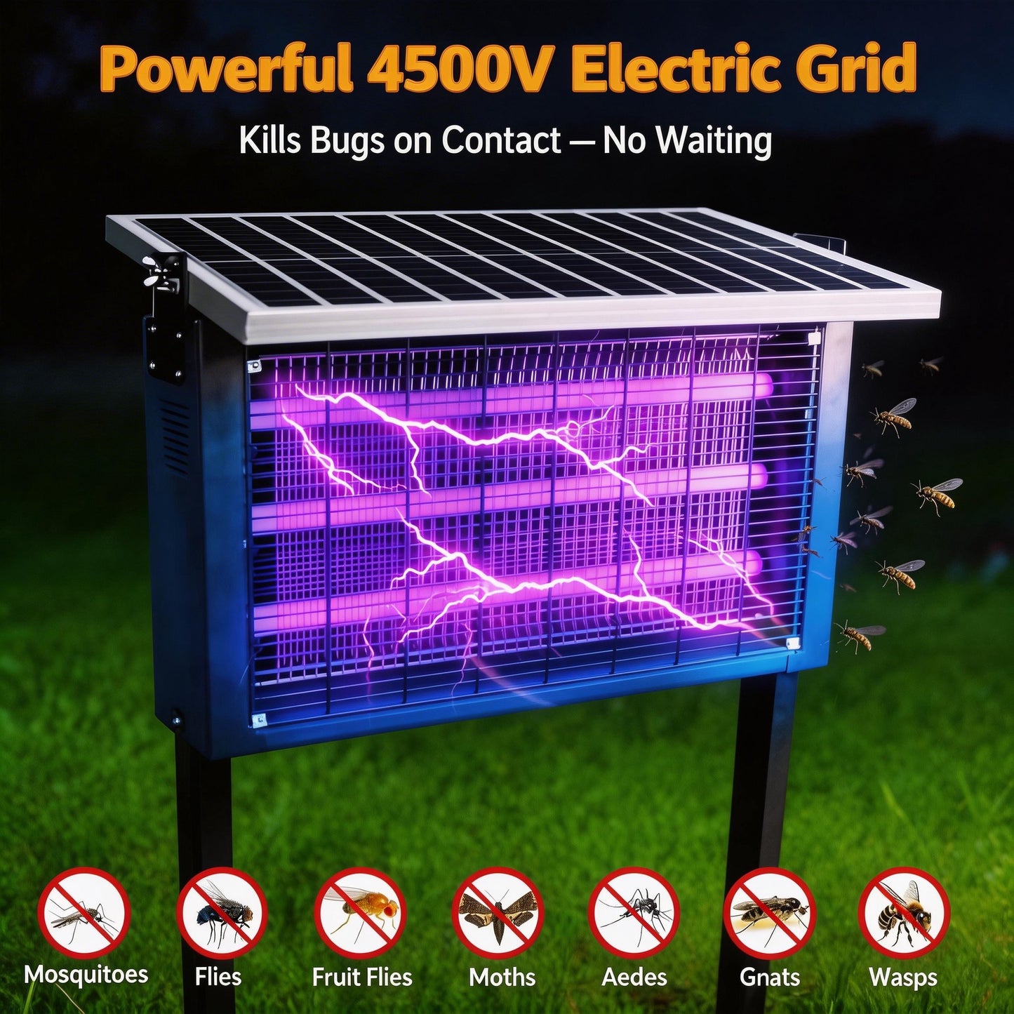 SolarGuard 3X Bug Zapper  Powerful Solar Mosquito Killer for Outdoor & Indoor Use