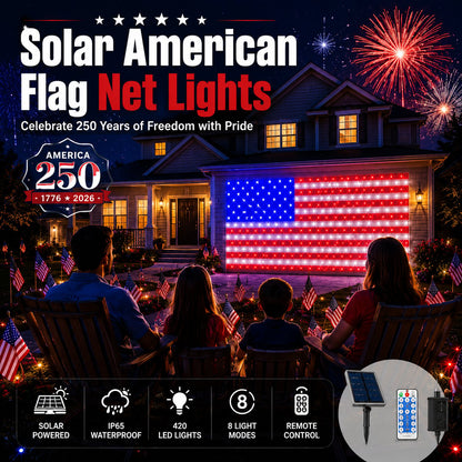 🔥Last Day: 49% OFF-Solar American Flag Net Lights
