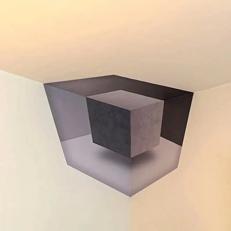 3D Optical Illusion Corner Wall Decor