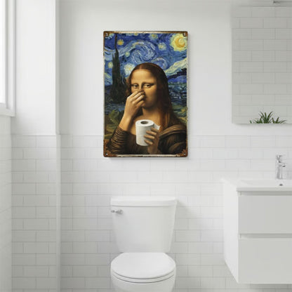 🚽 Renaissance Lady Holding Nose Bathroom Canvas Art