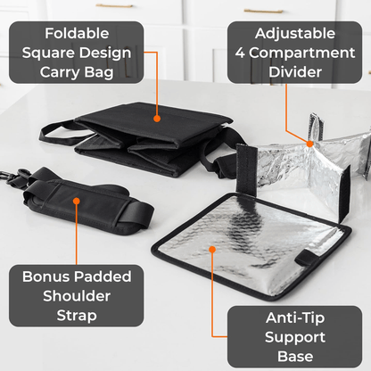 ☕Reusable Drink Carrier with Handle – Tip-Resistant 4 Cup Carrier with Shoulder Strap