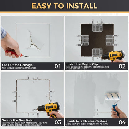 🔥LAST DAY 49% OFF - 🛠️🔩Drywall Repair Clips Kit - No-Stud Wall Patch Support