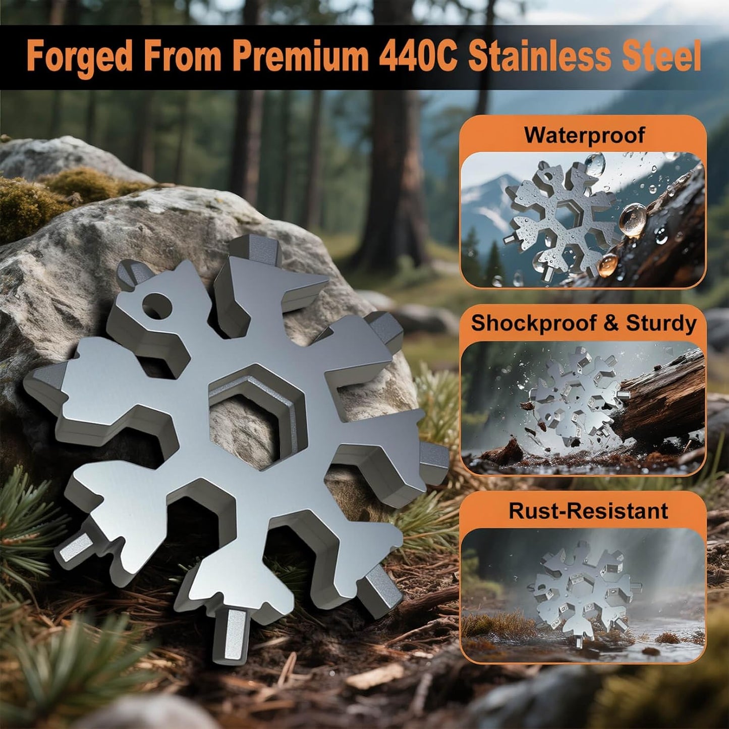 🛠❄️Stainless Steel Snowflake Multitool