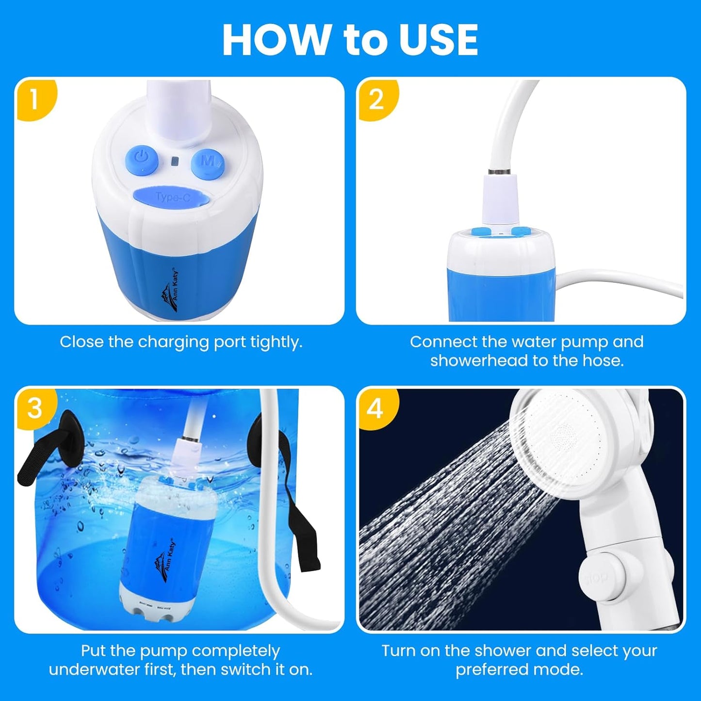 🚿 Stay Fresh Outdoors 49% OFF✨ Portable Camping Shower with Adjustable Flow