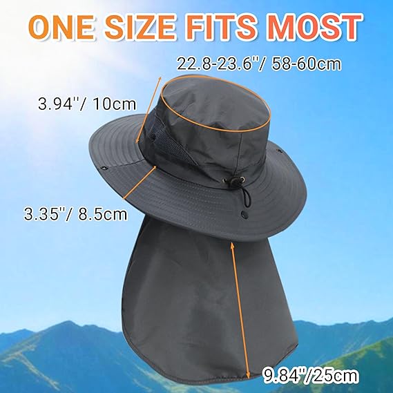🌞 UPF 50+ Sun Hat with Neck Flap for Men & Women – Wide Brim UV Protection Hiking, Fishing & Safari Hat