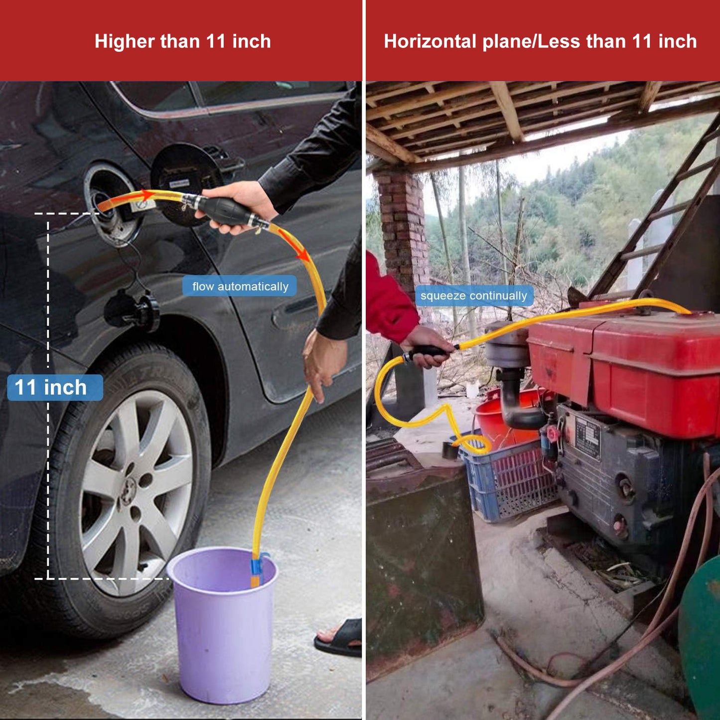 ⚡⛽Gas & Diesel Liquid Transfer Siphon Pump