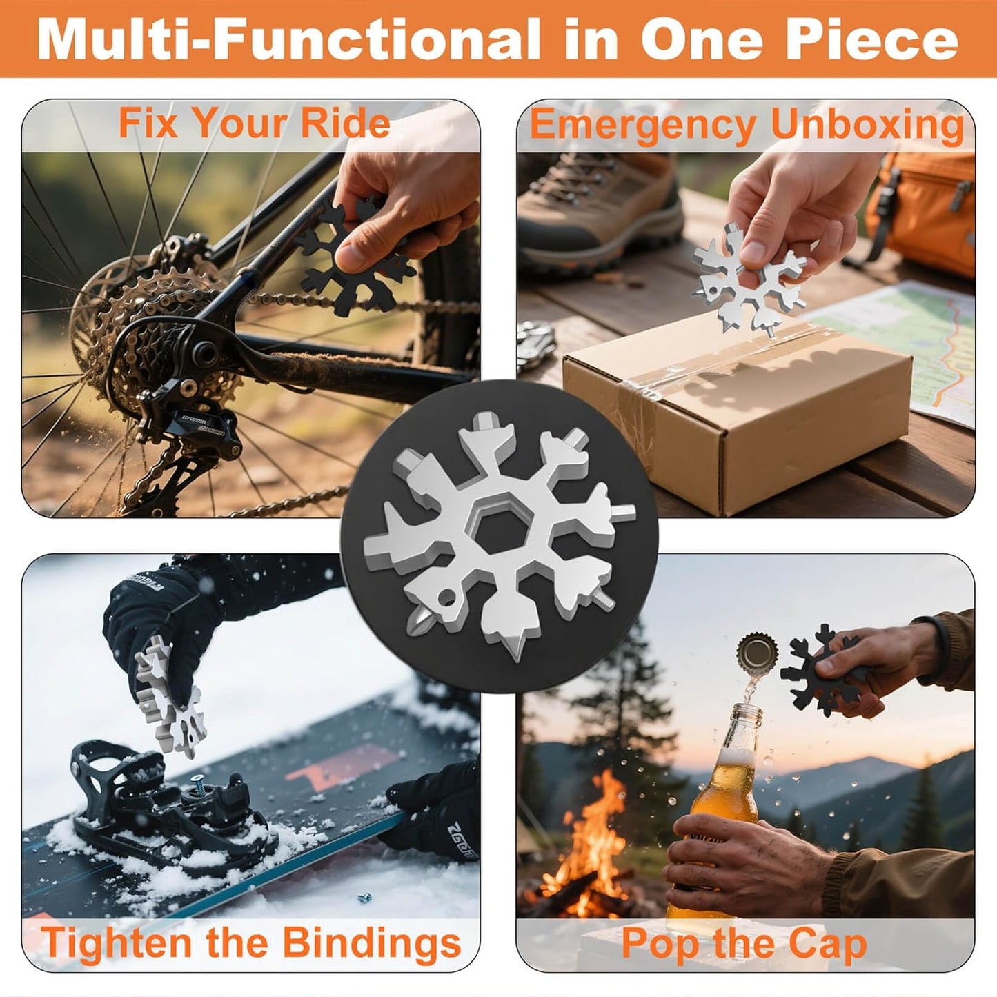 🛠❄️Stainless Steel Snowflake Multitool
